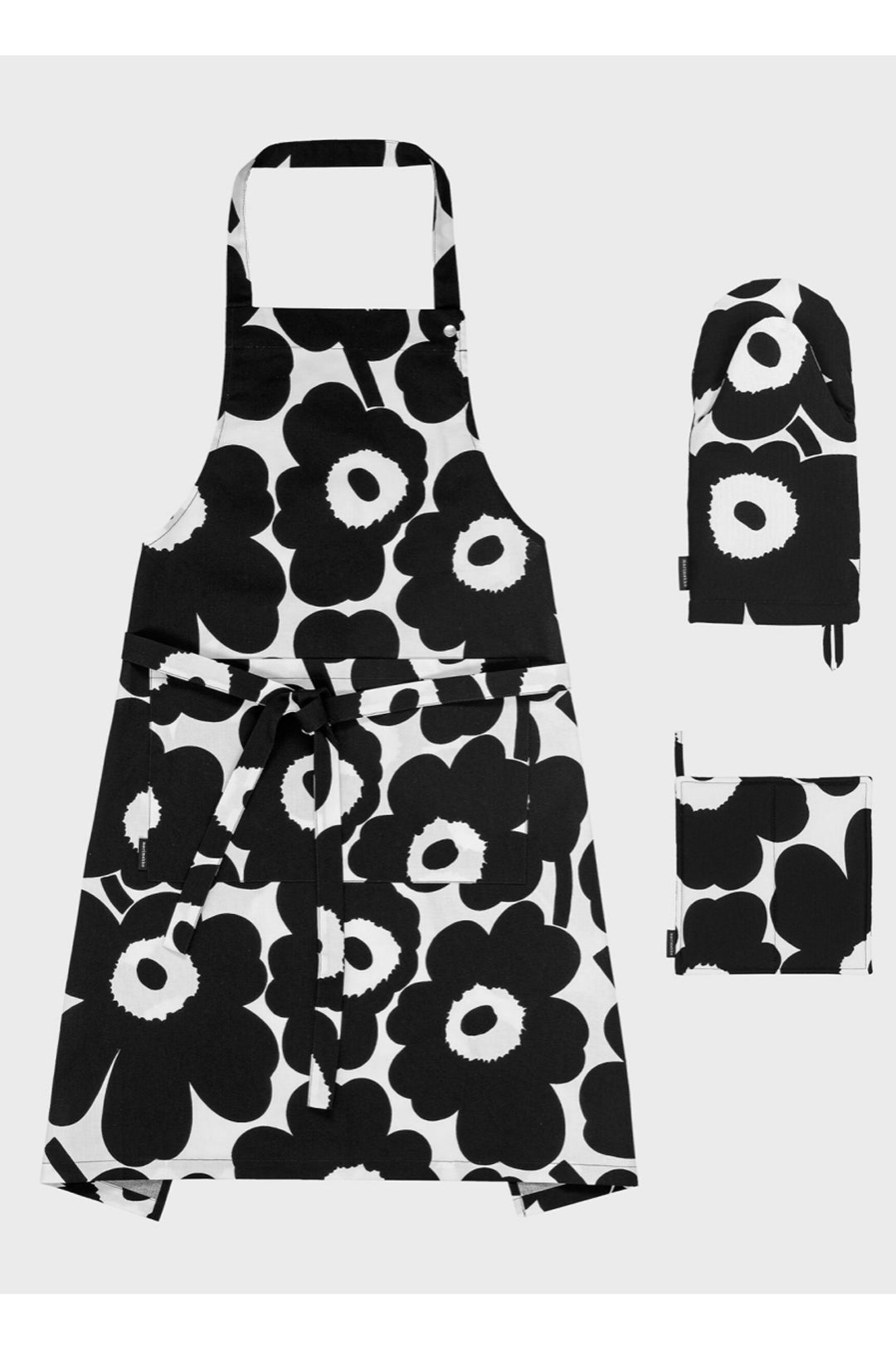 Marimekko Pieni Unikko Oven Mitten - Black & White