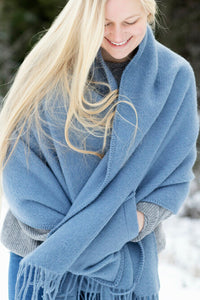 Lapuan Kankurit Uni Pocket Shawl Rainy Blue