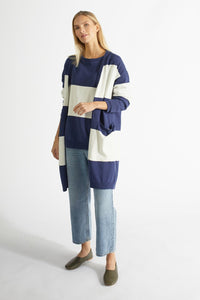 Ratia Maxi Stripe Blueberry Knit Cardigan